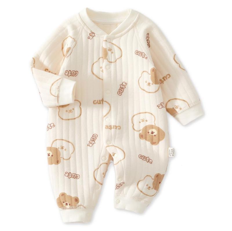 スカイライトのBaby nest ベビー服 女の子 カバーオール ロンパース 長袖 赤ちゃん服 前開き 子供服 新生児服 出産お祝い 綿100％ 綿入れ｜アングル3