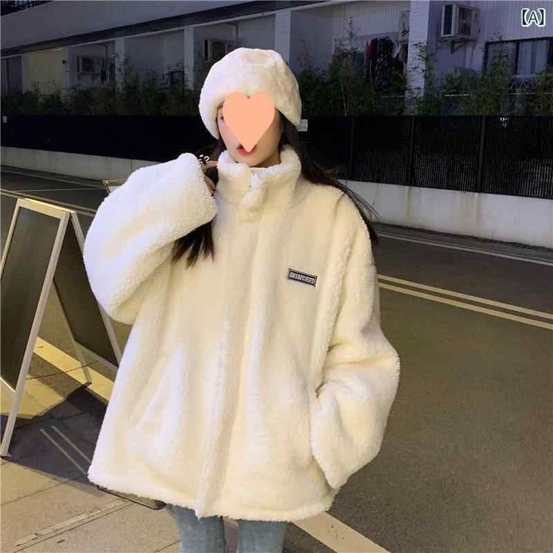 2023 新型の 韓国 版 ファッションの ゆったり した 衛 衣の 女性の 小さい 人の 綿は 羊の 毛の ぬい..