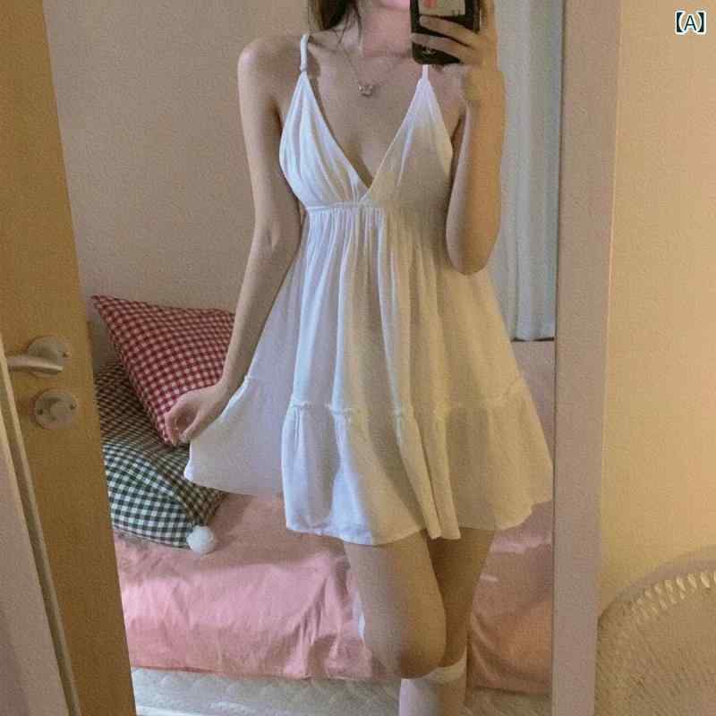 日本の 少女の 甘くて 純粋な パジャマの 女性 ネットの 赤い 風の 2024 年の 夏の 新型の 気質の 家庭 服の サスペンダーの 睡眠の スカート