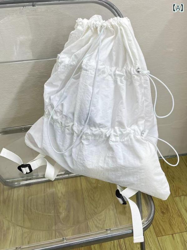 2024 新型の 白い リュックサックの 女性 韓国の 怠惰な 風の リュックサックの 軽い ナイロンの 防水 リュックサック