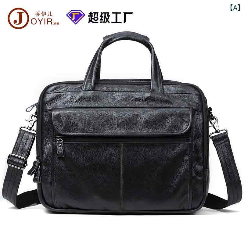 クロスボーダーファッション本 革 メンズ バッグ ビジネス ブリーフ ケースヴィンテージメンズメッセンジャーハンドバッグ 15 . 6 inch本 革 コンピュータ バッグ