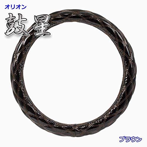 スカイライトの極太ハンドルカバー 鼓星 (オリオン) エナメルレザー ブラウン LM (40.5~41.5cm)｜アングル2