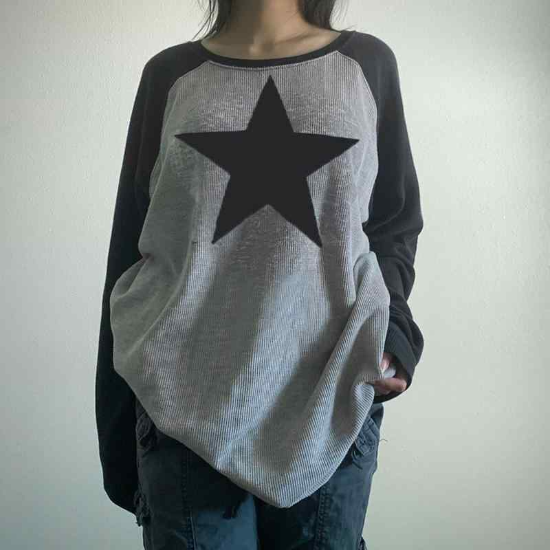 乐天商城 - 国境を 越えた 欧米の 外国 貿易の 婦人 服の 新型の 秋冬の新 商品の 欧米の ファッションの レジャーの 服の 星の 上着の 長袖