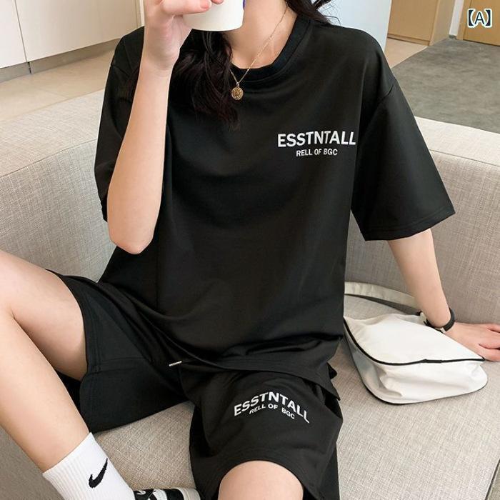 百 合 ファッション 半袖 t シャツ セット 女性 カジュアル スポーツ セット商品番号: 183発売年・シーズン: 2024年夏生地名: ポリエステル主な生地構成: ポリエステル(ポリエステル繊維)色: ブラック【2個セット】,ホワイト...