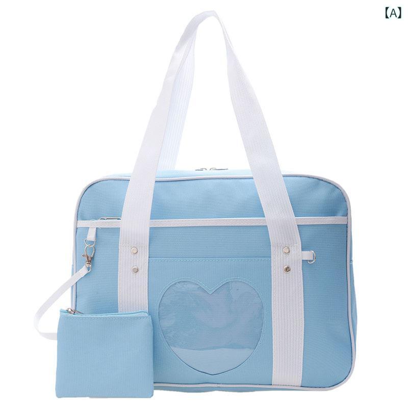 ポータブルスクールバッグ 日本 アニメソフトガールガールハート 二 次元 愛 JK 制服 痛み バッグマカロンワンショルダー 斜め