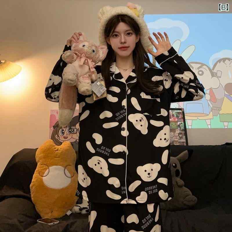 長袖の カップルの ストライプの パジャマの ...の紹介画像2