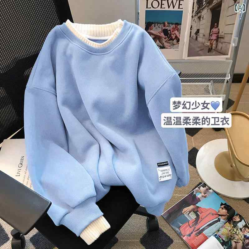 新しい 女性の スウェットシャツカスタマイズ さ れた ベルベットラウンドネックス...