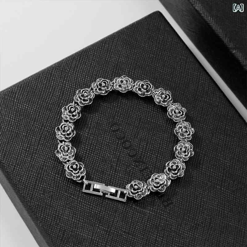 レトロブラックローズブレスレット、 ヨーロッパと アメリカの キューバ アクセサリー、 パーソナライズ さ れた ヒップホップストリートパンクスタイルの トレンディな アクセサリー、 工場 卸売