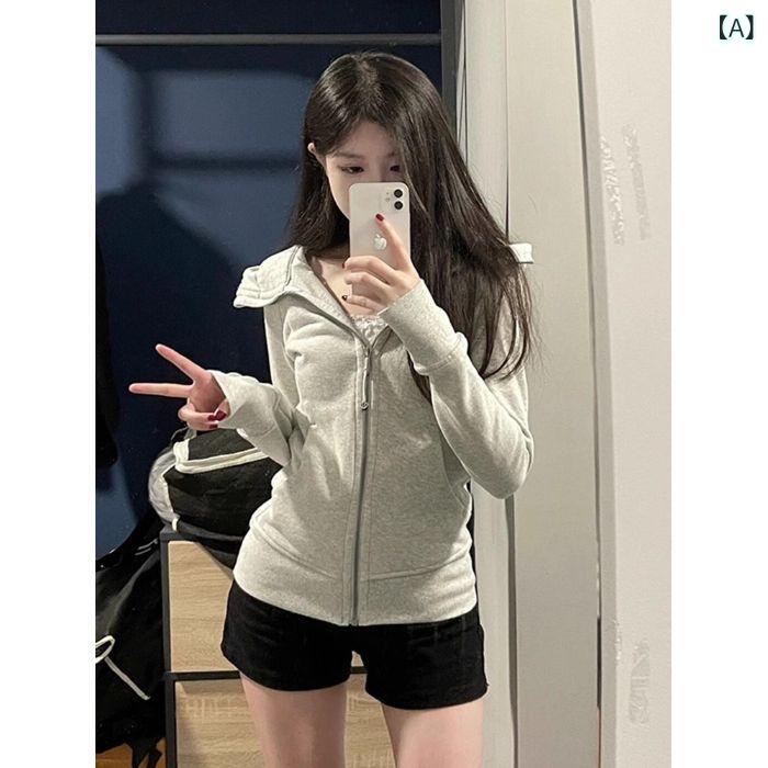 【 自社 工場 在庫 あり】 フィンガー バックル 付き フード 付き スリム ウエスト ジャケット ジッパ..