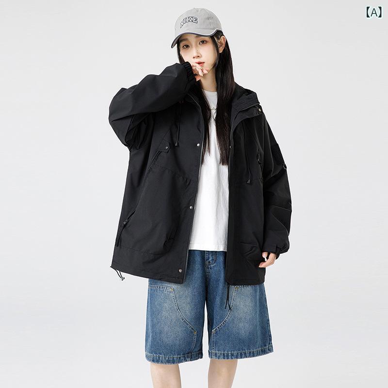 春と 秋の 新作 メンズジャケットアウトドア 登山 服 学生 作業 服 マルチ バッグ 防水 ジャケットカップルジャケットトップス 男性 用