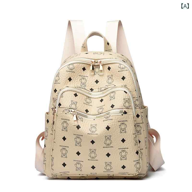 新型 熊の 大きい リュックサック 2025 ladeisbag 外国 貿易の 女性 カバンの 卸売りの大 容量の 女性の リュックサックの 潮(x2)