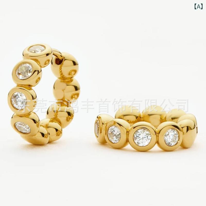 アレルギーの ない 円形の 精巧な イヤリングの 新型の 復古の 円の 装飾 品の 欧米の ジルコンの 耳飾りの 復古の 百 合の 耳の ボタンの 女性(x2)