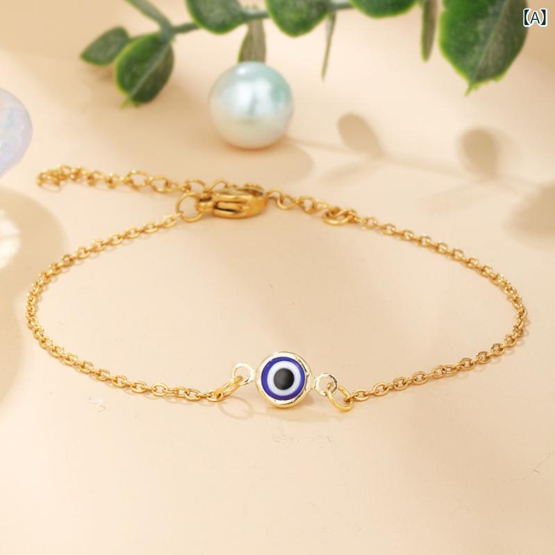 金色 ステンレス 邪 眼 レディースブレスレットクロスボーダーアマゾン 热 い 贩売 シルバー 悪魔の 目 メッキ 18 k ゴールド ブレスレット