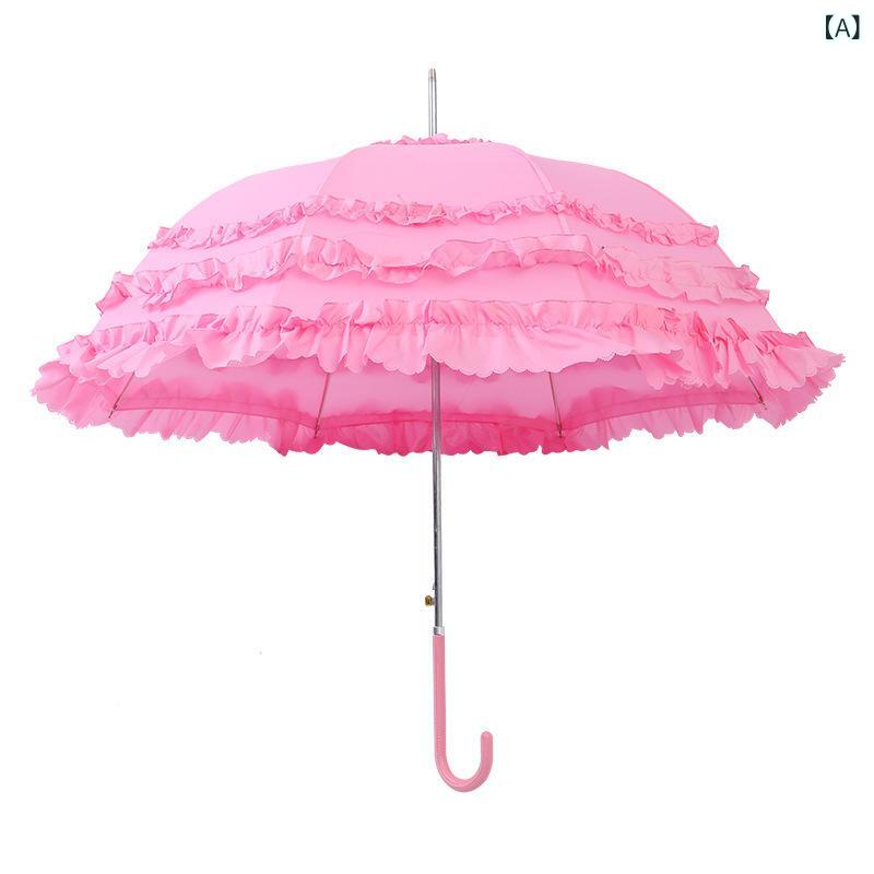 ロリータレースパラソル 傘 晴雨 兼用 ストレート 傘 日焼け 止めと UV カット プリンセス 傘 スポット 卸売