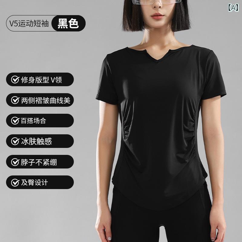 スポット 卸売り ヨガ 服 女性 痩せ トレーニング 服 運動 上着 プラティランニング t シャツ 涼感 朝 走 半袖