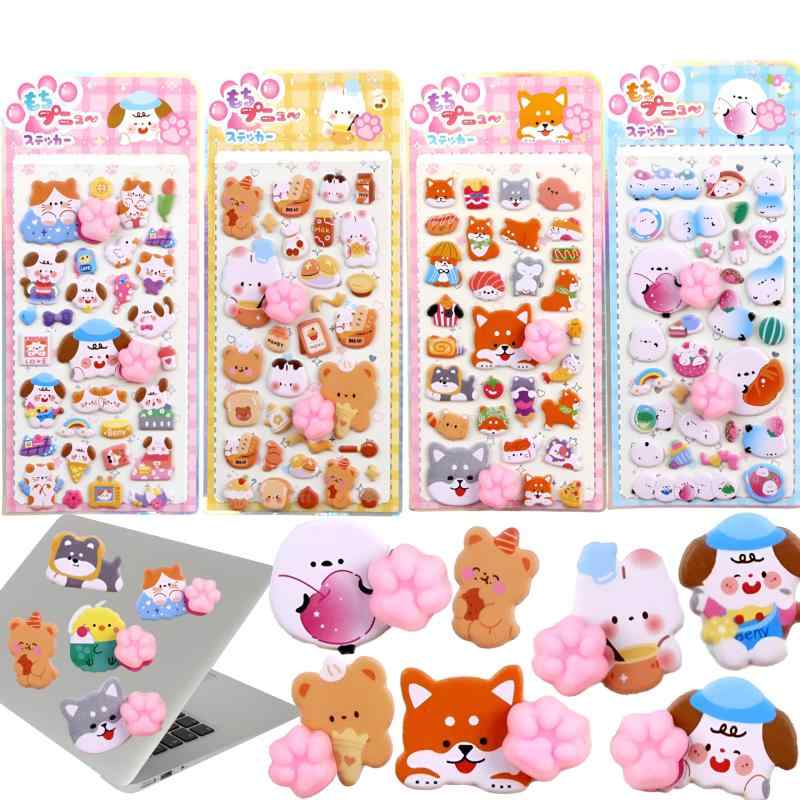 動物 肉球シール 3D立体 ぷにぷに にくきゅう 4/8枚セット キャラクター 犬 猫 デコステッカー もちもち マシュマロ触感 癒し ストレス解消 手帳 日記 スマホデコ DIY デコレーション 手芸用品 skylight-10664753 スカイライト サンプル画像2