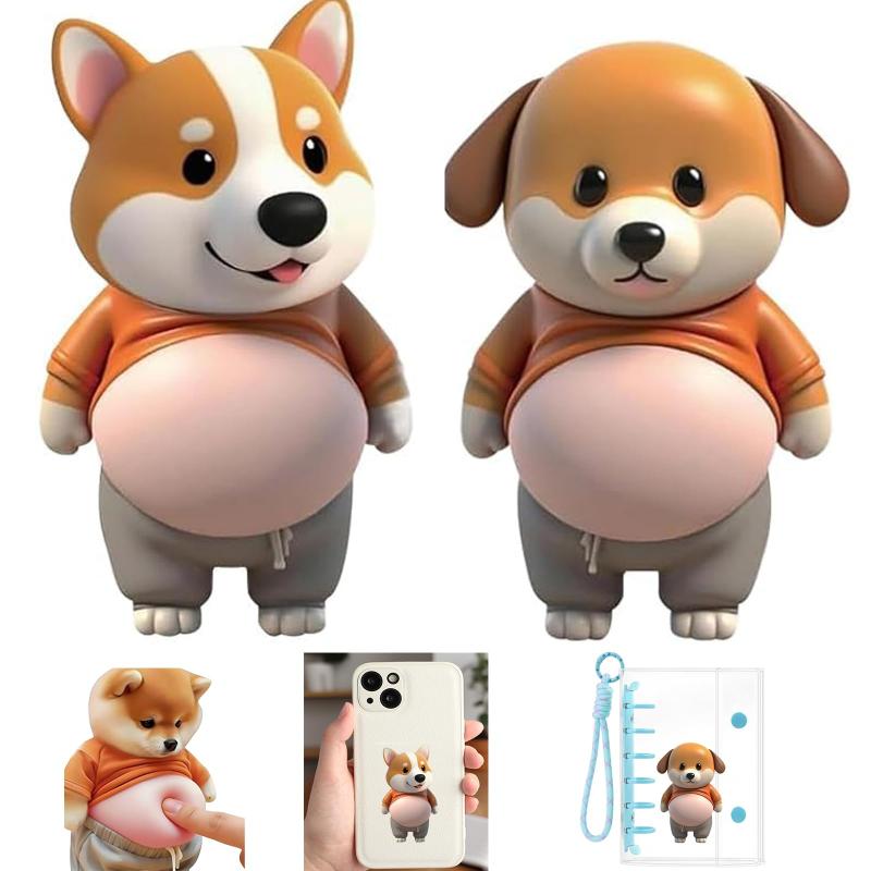 お腹 シール 犬 3D ぷにぷに 立体ステッカー 柔らかいお腹 楽しくてストレス解消 DIY用 手帳用 日記帳用 车用 手芸用品 女の子 ノートパソコン·携帯電話飾 ごほうび用 もっちりスクイーズ風 skylight-10664756 スカイライト サンプル画像2