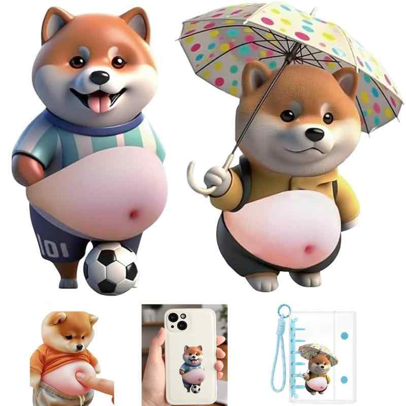 お腹 シール 犬 3D ぷにぷに 立体ステッカー 柔らかいお腹 楽しくてストレス解消 DIY用 手帳用 日記帳用 车用 手芸用品 女の子 ノートパソコン·携帯電話飾 ごほうび用 もっちりスクイーズ風 skylight-10664756 スカイライト サンプル画像3