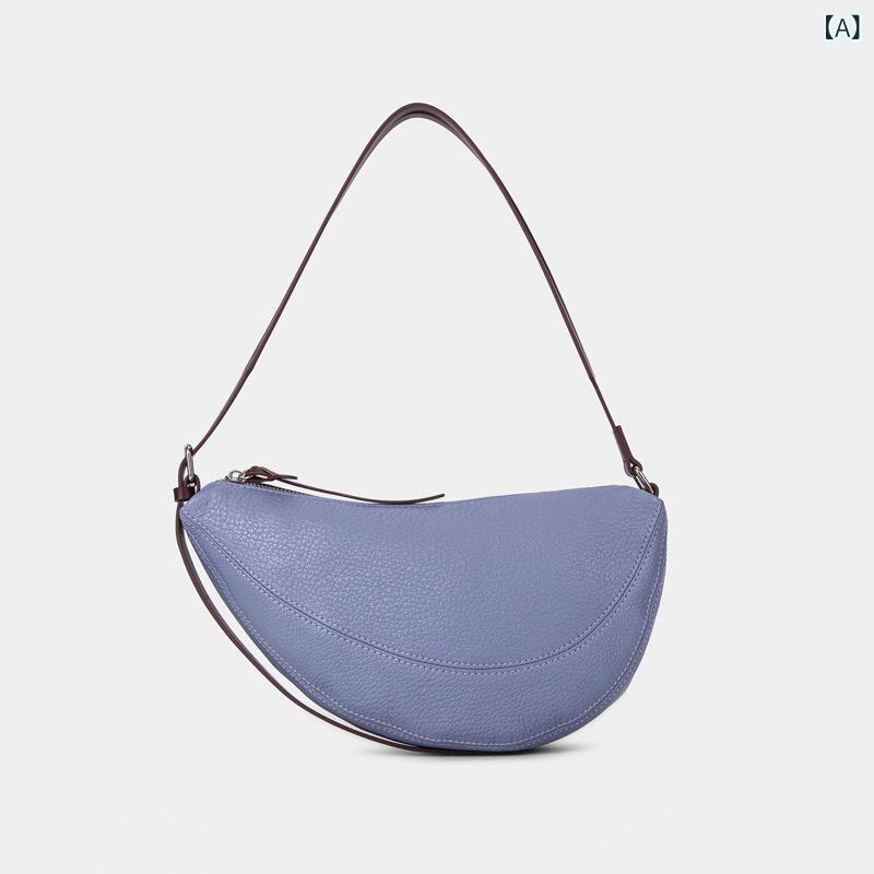 新型 レディース バッグ、 ニッチな サドル バッグ、 羊 革の クロワッサン バッグ、 高級 感の ある本 革 ショルダーバッグ、 レディース 斜め 掛け 餃子 バッグ
