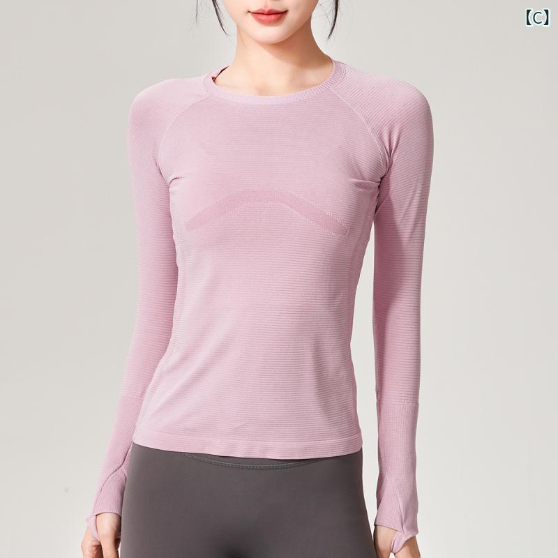 Leorrey 楽 拉 運動の 長袖は やせて いて、 通気 性の フィットネスの ヨガの 服の 女性の 修身の ランニングの 上着の トレーニングの t シャツです。 3