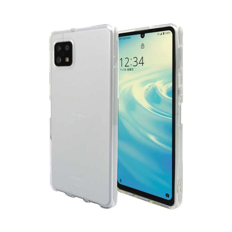 AQUOS sense6s SHG07 / sense6 SH-54B SHG05 用 アクオス センス スマホケース クリア カバー 耐衝撃 薄型 耐熱性 シンプル 高光沢 軽量 ソフト ラバーケース ストラップホール付  (AQUO