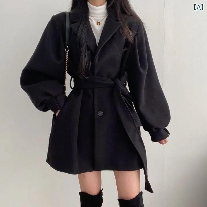 Toilet Articles - 卸売り 韓国 版 chi 秋冬 ゆるい コートの 女性 ラシャ スーツの 襟の 中の 長い サイズの 小さい 背の 毛は コートの 女性です。