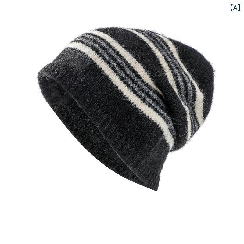 アマゾン 貿易 ヨーロッパと アメリカの 2025 新しい 秋と 冬の 男性と 女性の カップルストライプウールニット 帽子