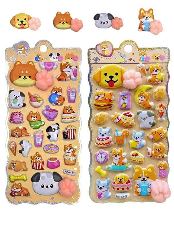 【蓄光・2枚セット】GIVE ME FIVE毎日ハイタッチ応援 肉球シール ぷにぷに3D立体 夜光 再剥離可能 ふわもち触感 PVC製 手帳・スマホ・水筒デコ 自分を励ます応援グッズ 子供へのご褒美 プレ skylight-10664868 スカイライト サンプル画像3