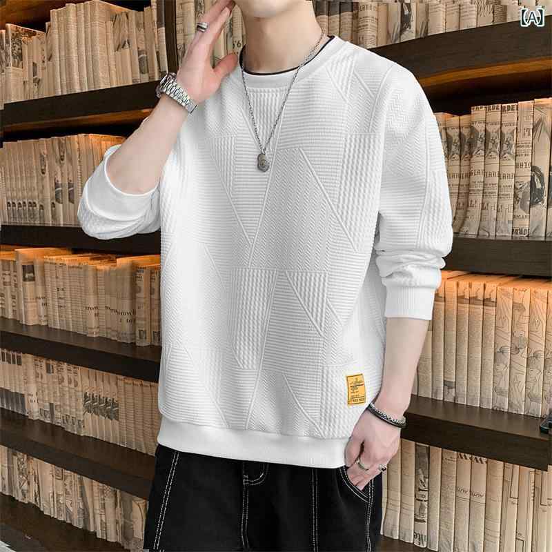 乐天商城 - ピックアップ 漏れ コーナーは、 外国 貿易 メンズ 長袖 t シャツの 男性 ファッションの ワッフルの ファッション ブランドの スウェットを 撤回 します。