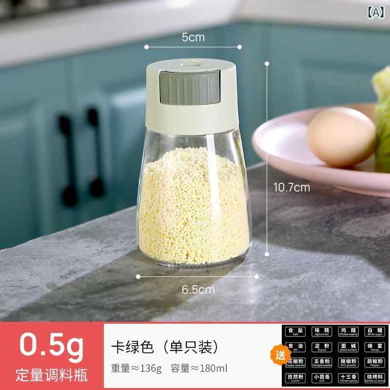 定量 塩 瓶 調味 料 缶 密封 防湿 制御 塩 調味 料 瓶 家庭 用 キッチン 調味 料 瓶 セット輸入ですか: いいえ材質: その他産地: 義烏特許はありますか: なし仕様: 定量塩タンクグリーン,定量塩タンク青スタイル: モダンシンプル