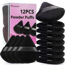 BEAKEY 12 個入りパウダー パフ フェイス パウダー トライアングル メイクアップ パフ ルース & コスメティック ファンデーション用 くさび形 ベロア コスメティック スポンジ 輪郭用