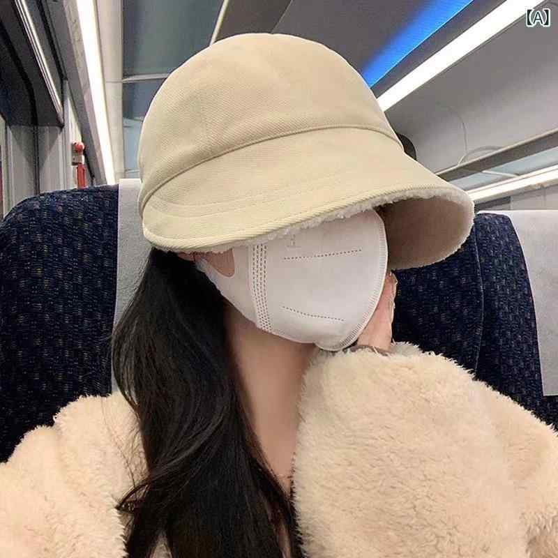 趙 ルースの同じ 帽子の 女性 秋冬 漁師 帽の 頭の 周りは 保温を 調節 して 子羊の 毛の アヒルの 舌の 帽子を 厚く する ことが できます。(x2)(4.0)