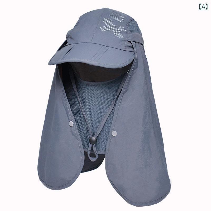 9074 メンズ レディース 大きい ショール 日よけ 帽 アウトドア 日焼け 止め 速 乾 帽子 登山 帽 夏 折り畳み 野球 帽(x2)