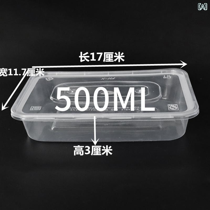 食品 級の 使い捨て 弁当 箱を 厚く して 包装 箱の プラスチックの 長方形の 外に 出して 食器の 黒色の 透明な 弁当 箱の 蓋を 持ちます。
