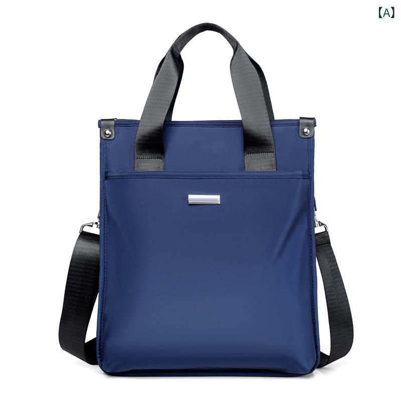 Shoulder Bags - シンプルな ブリーフケースファッション 男性 バッグ 2021 新型 カジュアル ビジネス 男性 ハンドバッグ ナイロン 布 シングル ショルダーバッグ