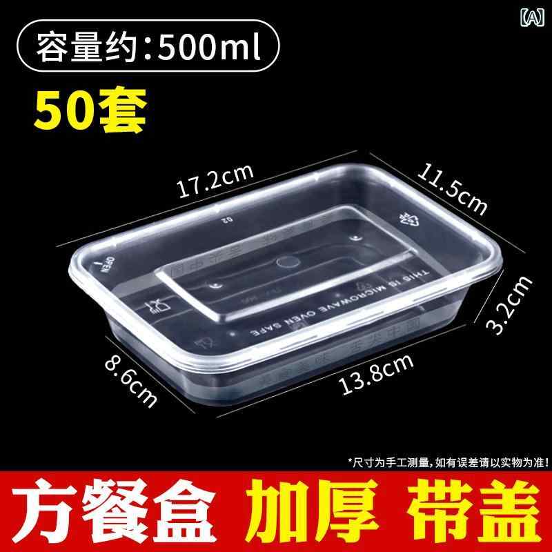 Lunch Boxes - プラスチック 製の 丸 型・ 長方形の 1000 ml ランチ ボックス、 持ち帰り 用 スープ ボウル、 漏れ 防止、 食品 グレード、 厚め、 蓋 付き