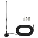 BINGFU FMアンテナ ラジオアンテナ 室内 高感度 磁気ベースとDenon用の3つの変換アダプターYamaha Bose Pioneer Onkyo Marantz Sherwood屋内デジタルラジオFMラジオBluetoothステレオレシーバー