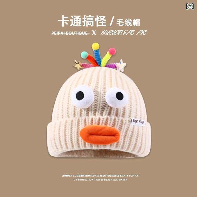 帽子の 女性は アニメの ソーセージの 口の 毛糸の 帽子の ニットの 耳の 帽子の 冬の 保温の かわいい..