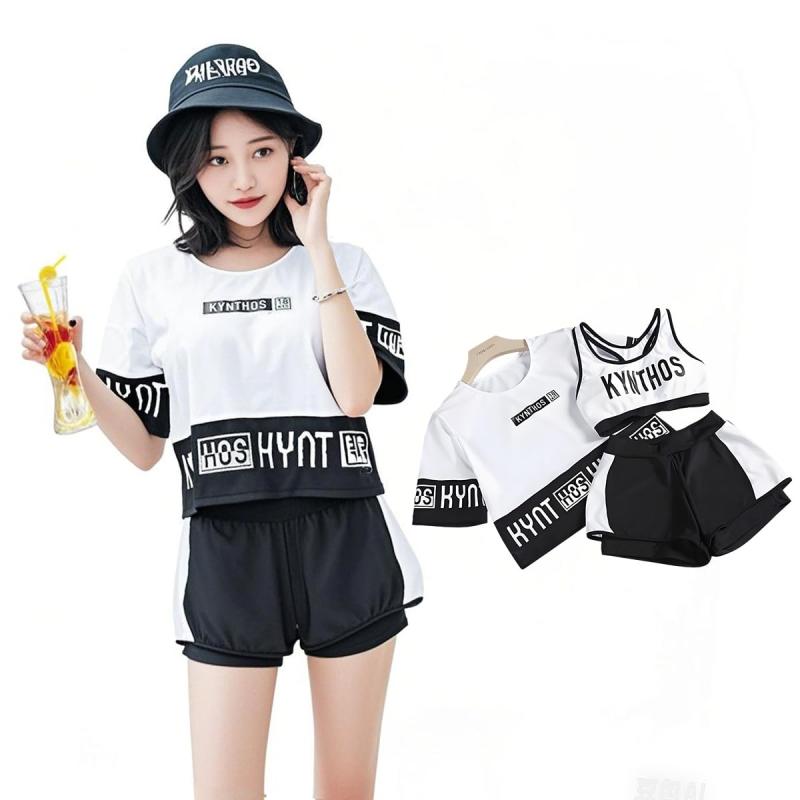 [FFTQTOYS] 水着 レディース スポーツブラショーツ 水着フィットネス セパレート スポーツ 上下セット レディース 3点 上下セット