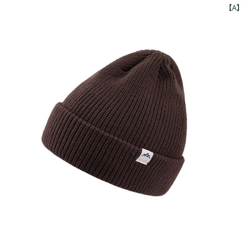 新 日系小 挟み 毛糸 帽 女性 秋冬 百 合 冷 帽 保温 ニット 帽 男性 カジュアル カバー