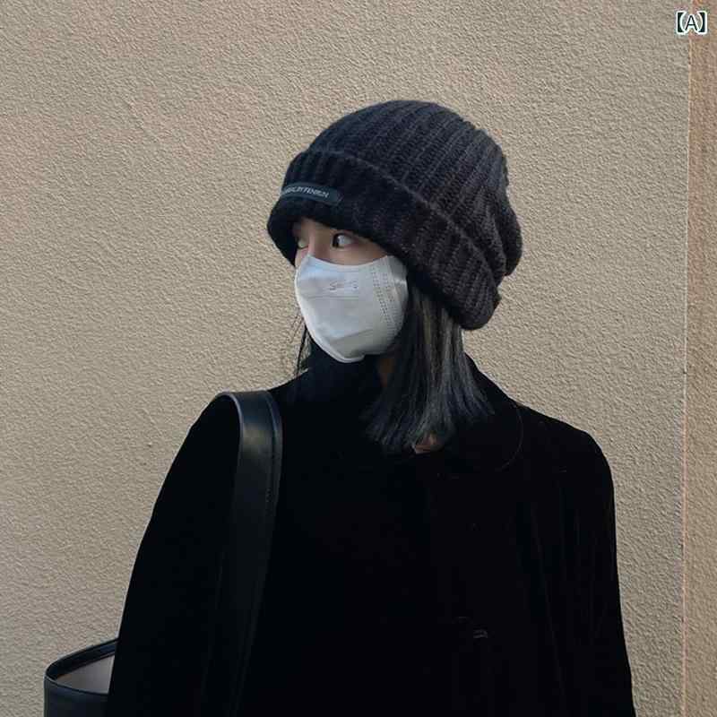 帽子の 女性 2021 秋冬の 新型は 布の 大きい 頭の 周りの 毛糸の 帽子を 貼ります。