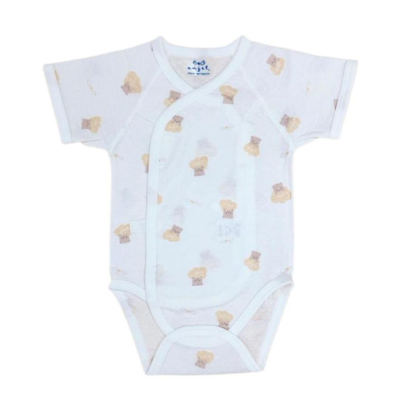 Maternity Foods - [エンゼル] ベビー 打ち合わせロンパス 肌着 ベビー プリント ロンパス 新生児肌着 日本製 出産準備 出産祝い 60～70cm 綿100％ 通年素材 白 R654 R655