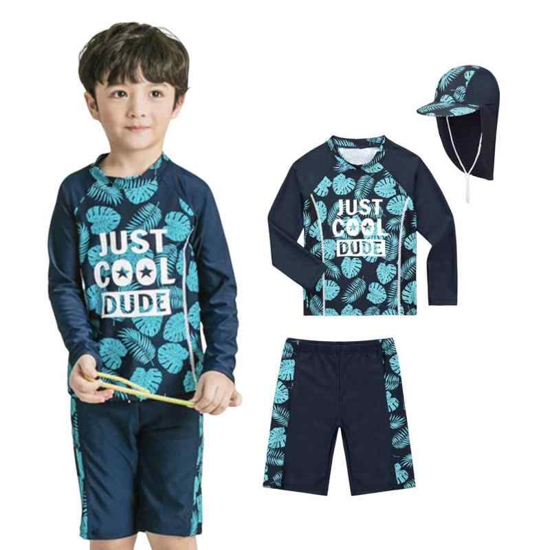 [LIANFOR] 子供水着 男の子水着 キッズ用UVカット速乾水着 サーフィンウェア 3点セット 水着 水泳 海水浴 温泉 水遊び Kids Swimwear