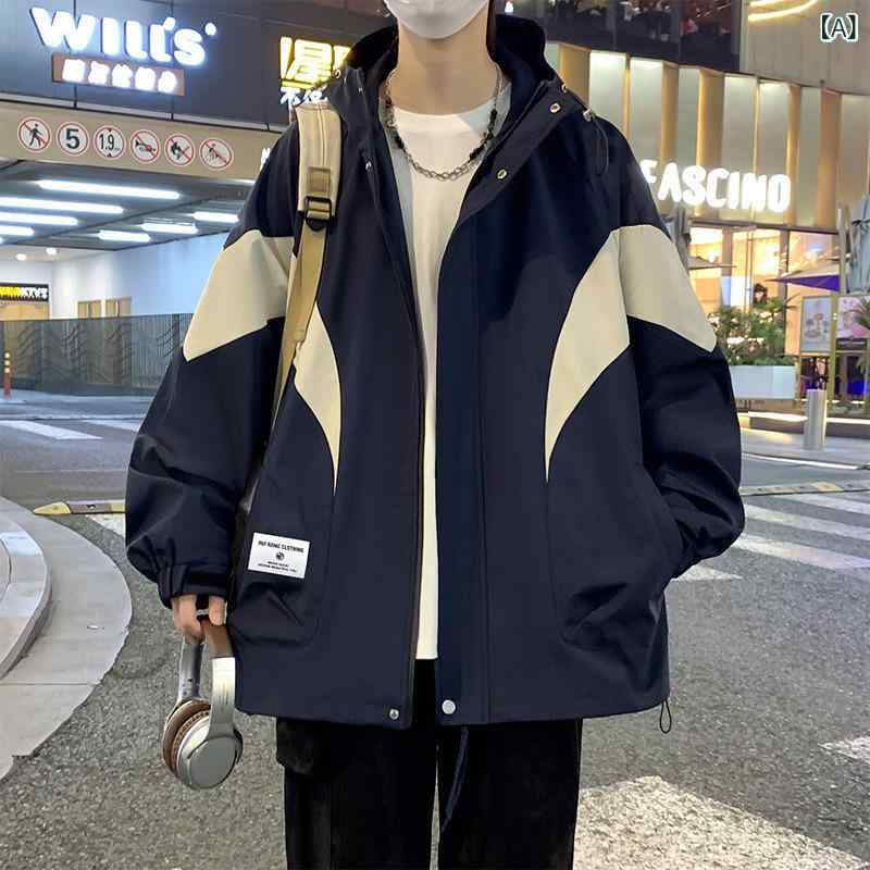 Rakuten - 大きい サイズの コートの 青少年の 男性の 春秋の 新型の ファッションの ブランドは カジュアルな 潮流に 合わせて ゆったり して います。
