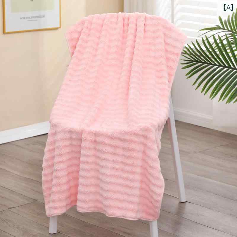 コーラル ベルベットの バス タオルを 大きく して 厚く して、 毛が 落ち にくい 吸水 性の 柔らかい タオルの 通気 性の 速い ビーチ タオルの カスタム 卸売り