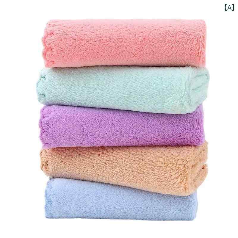 20 本 入の サンゴの 毛の 四角 タオルの 台所の 食器洗いの 雑巾の 柔らかい 吸水の 小さい ハンカチの 無地の 手の 贈り物の 小さい タオル(x5)