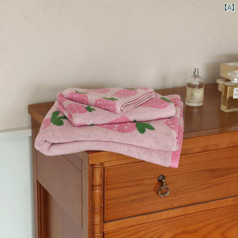 Towel - 2025 年 新作 ストロベリー パーティースモールフレッシュコットンタオルクラス A 高密度 肌に 優しい 吸水 バス タオル