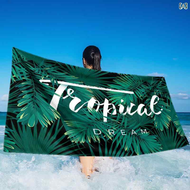 アマゾン 速 乾性 プリントビーチタオル 大人 用 マイクロファイバーシーサイド 日焼け 止め 吸水 タオル 屋外 水泳 バス タオル