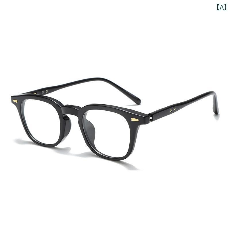 小さめの スクエアメガネフレーム、 女性 用、 度 なし、 韓国 風、 アーティスティック、 レ トロ、 個性 的、 和風、 ブルーライトカットメガネ、 学生 用 フレーム