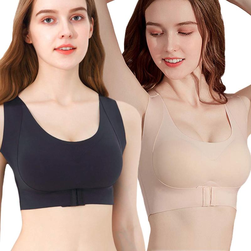  2枚組ナイトブラ ブラジャー 育乳ブラ 前開き バストアップ ノンワイヤーブラ 伸縮性 締め付け感ない 矯正型ブラ 産後 肌優しい 24時間 下着 脇高設計 楽ブラ